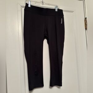 Reebok Black Cropped Workout Pants, Size S, Gently Worn